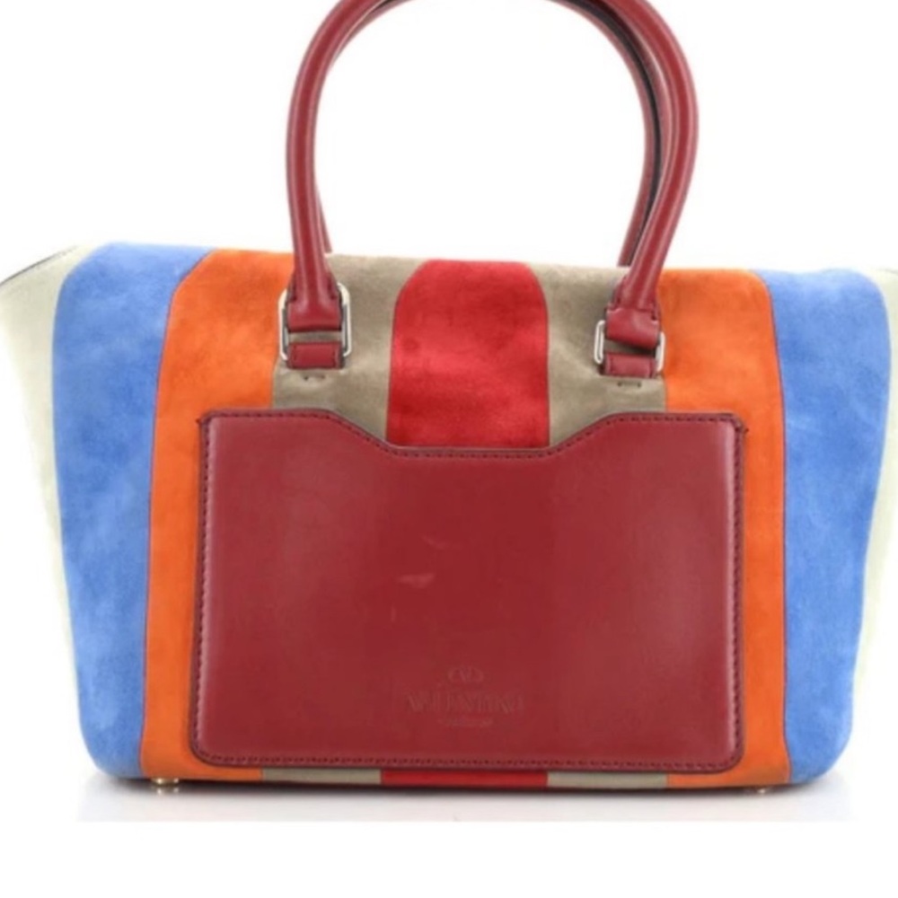 Valentino Multicolor Chevron leather Satchel - Picture 3 of 12